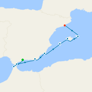 Andalusia to Catalonia from Malaga