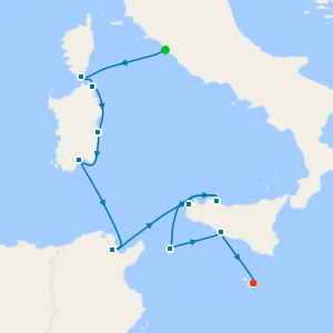 Unhurried Islands of the Mediterranean: Corsica, Sardinia & Sicily from Rome