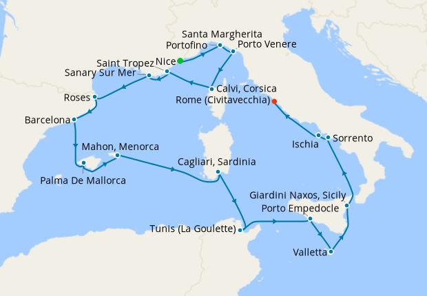 Cruise Itinerary Map