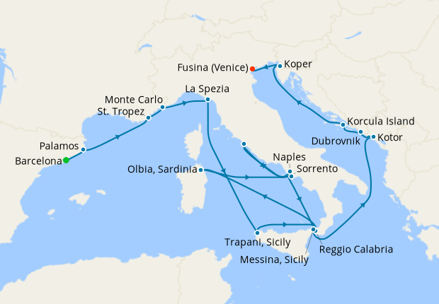 Cruise Itinerary Map