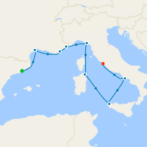 French Riviera to Capri from Barcelona