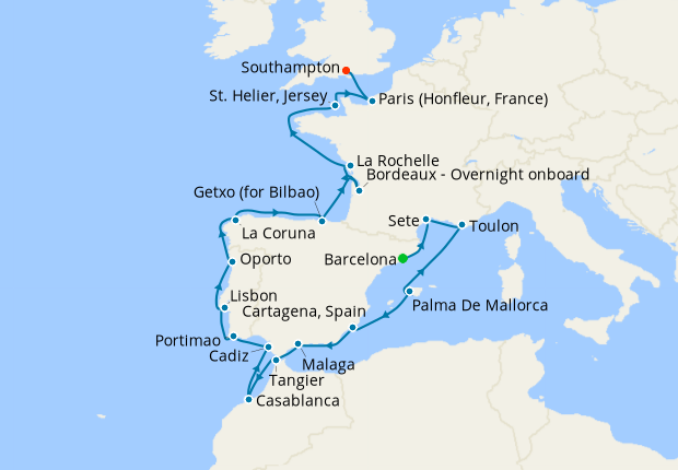 Cruise Itinerary Map