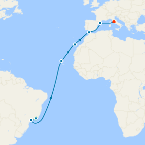 Transatlantic with Cape Verde & Canaries from Rio de Janeiro to Rome with Stay