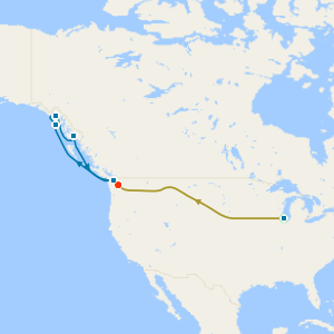 Chicago, U.S Rockies By Rail & Alaska from Seattle with Stays