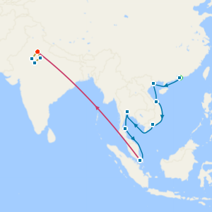 Southbound Asian Allure with 8 Nt India's Tigers & Golden Triangle Tour