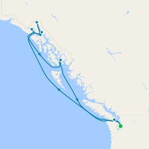 Alaska with Glacier Bay from Seattle