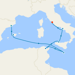 Italy, Spain & Tunisia from Barcelona with Stay