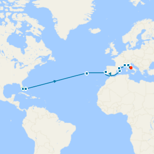 Transatlantic with Miami Beach & Rome Stays