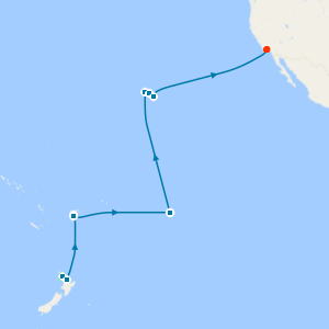 Tahiti, Hawaii & South Pacific Crossing from Auckland to Los Angeles with Stay
