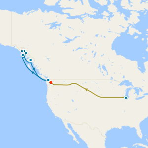 Chicago, U.S Rockies By Rail & Alaska with Dawes Glacier from Seattle 