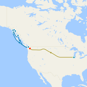 Chicago, U.S Rockies By Rail & Alaska with Dawes Glacier from Seattle 