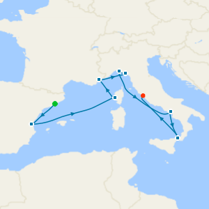 Best of Italy, France and Spain cruise from Barcelona to Civitavecchia (Rome)