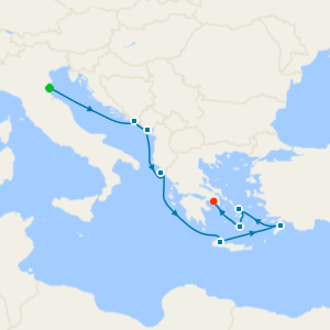 Greek Isles and Croatia cruise from Ravenna to Piraeus (Athens)