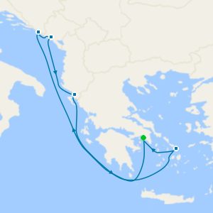 Croatia, Montenegro, Greece & Albania from Athens