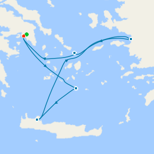 Greek Island Hues & Turkish Views from Athens with Stay