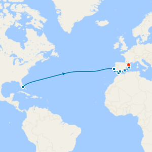 Spain & Portugal Transatlantic with Miami Beach and Barcelona Stays