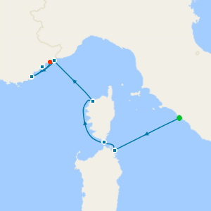 French Riviera & Corsica Dream from Rome (Civitavecchia)