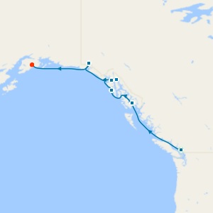 Alaska Glaciers Northbound from Vancouver with Stay