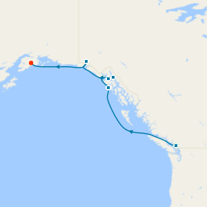Alaska Glaciers Northbound from Vancouver with Stay