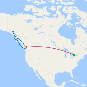 Toronto, Niagara Falls & Alaska with Dawes Glacier from Vancouver with Stays