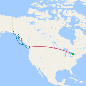 Toronto, Niagara Falls & Alaska with Hubbard Glacier from Vancouver with Stays