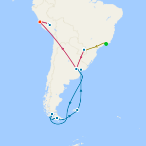 Ultimate South America with Rio, Iguazu Falls, Machu Picchu & Antarctica from Buenos Aires