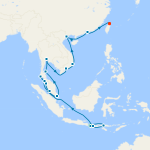 Lantern Seas from Benoa to Taipei with 1 Nt Stay