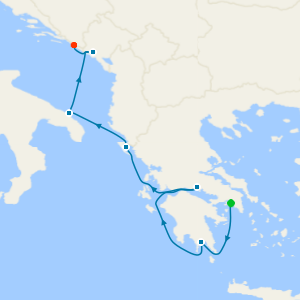 Montenegro, Italy & Greece from Athens (Piraeus)