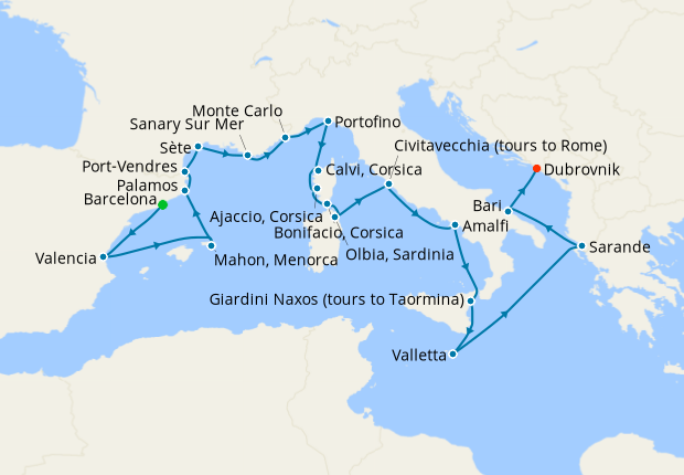 Cruise Itinerary Map
