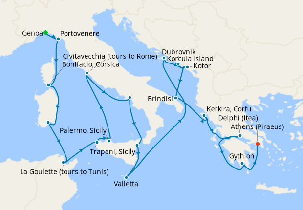 Cruise Itinerary Map