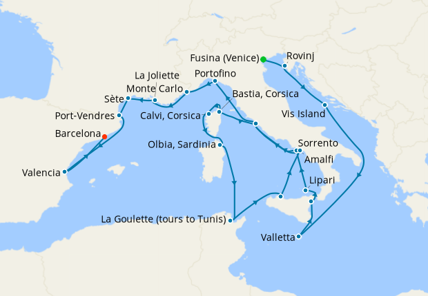 Cruise Itinerary Map