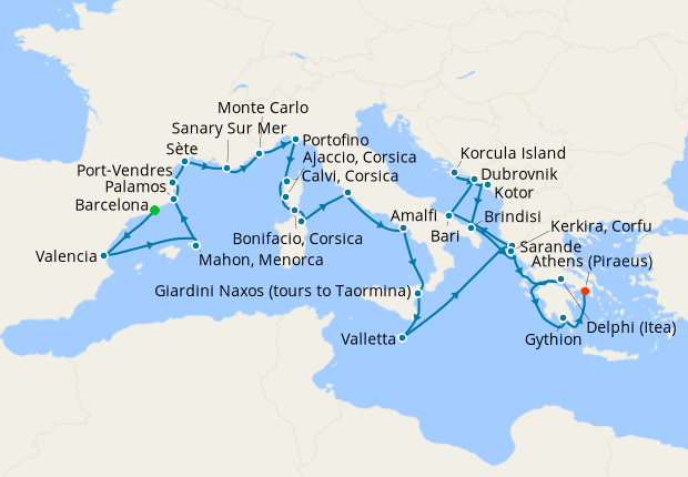 Cruise Itinerary Map
