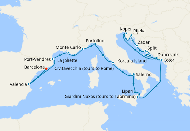 Cruise Itinerary Map