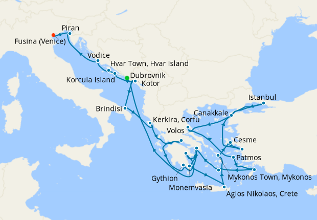 Cruise Itinerary Map
