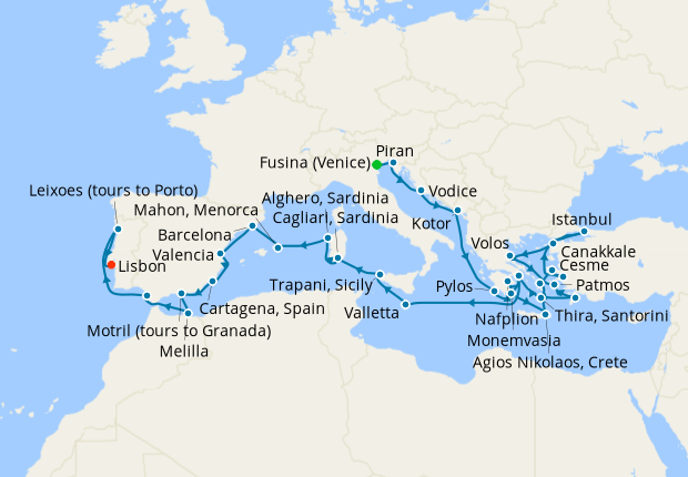 Cruise Itinerary Map