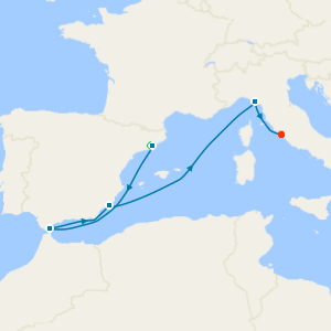 Mediterranean with Total Solar Eclipse from Barcelona with 1nt Stay