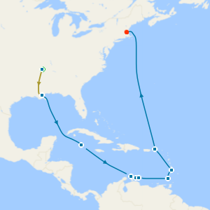 Music Cities of the Deep South with Tours & Caribbean from New Orleans to Boston
