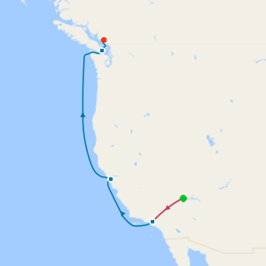 Las Vegas & Pacific Coastal from Los Angeles to Vancouver with Stays