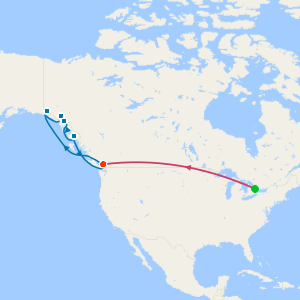 Toronto, Niagara Falls, Alaska & Inside Passage from Vancouver with Stays