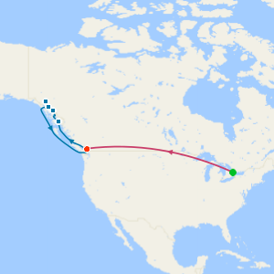 Toronto, Niagara Falls, Alaska & Inside Passage from Vancouver with Stays