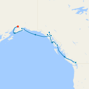 Voyage of the Glaciers Northbound from Vancouver to Anchorage with Stay