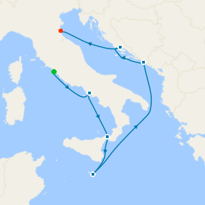 Italy, Croatia & Malta Fly Cruise from Rome