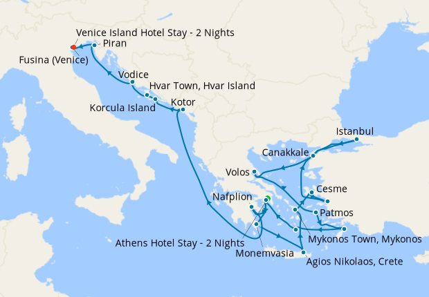 Cruise Itinerary Map