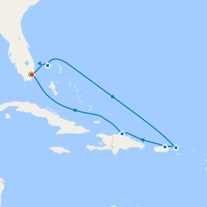Eastern Caribbean & Fun Day at Celebration Key from Miami with 1nt Stay