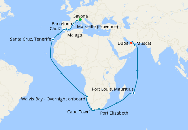 Cruise Itinerary Map