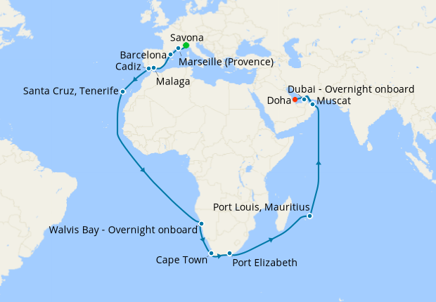 Cruise Itinerary Map