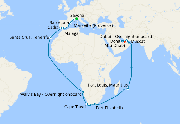 Cruise Itinerary Map