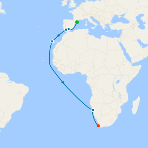 Barcelona to Cape Town