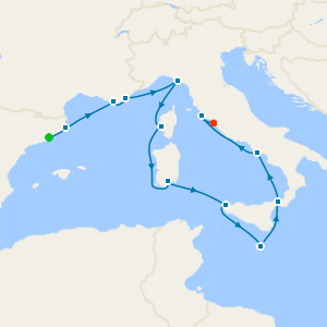 French & Italian Treasures Fly Cruise from Barcelona to Rome