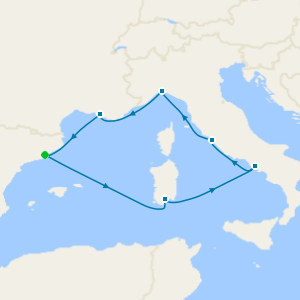 Spain, Italy & France Fly Cruise from Barcelona